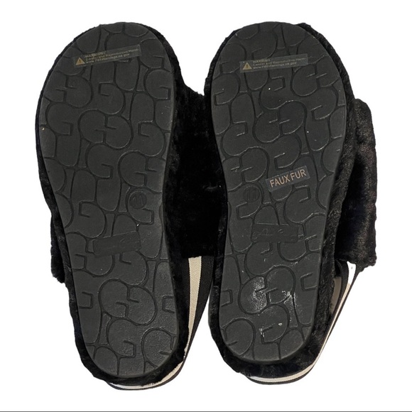 Jessica Carlyle Faux Fur Sling-Back Sandals Black Buckle Furry Open-Toe Sz 11 - Picture 5 of 6